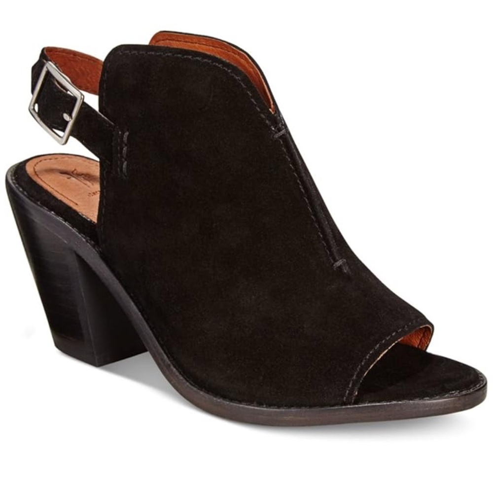 Frye Courtney Black Suede‎ Slingback Mules